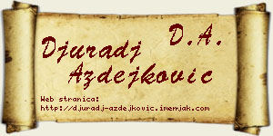 Đurađ Azdejković vizit kartica